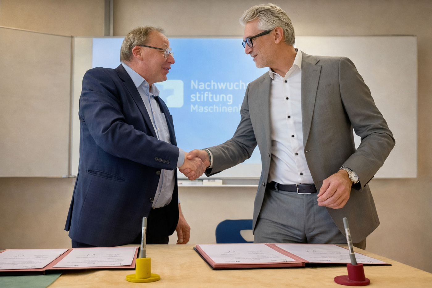 Dr. Mathias Iffert und Andre Wilms nach der Vertragsunterzeichnung